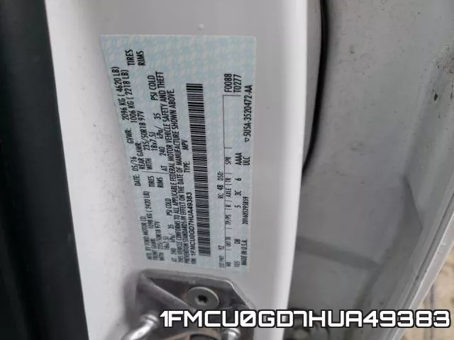 1FMCU0GD7HUA49383 фото 2