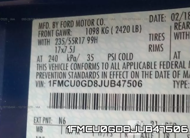 1FMCU0GD8JUB47506 фото 10