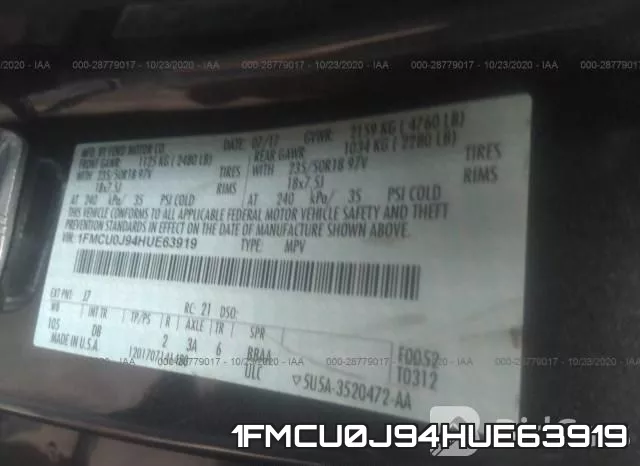 1FMCU0J94HUE63919 фото 10