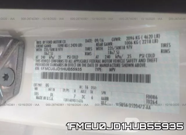 1FMCU0JD1HUB55935 фото 10