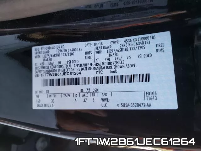 1FT7W2B61JEC61264 фото 2