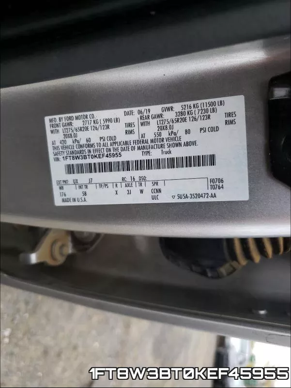1FT8W3BT0KEF45955 фото 2