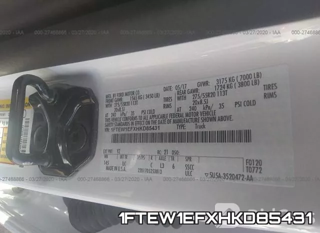 1FTEW1EFXHKD85431 фото 10
