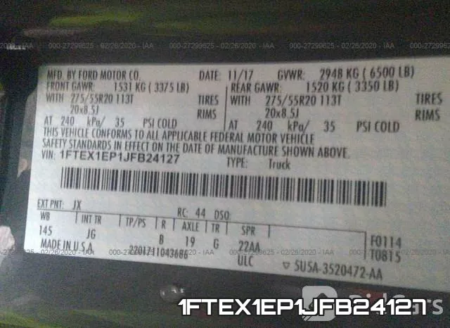 1FTEX1EP1JFB24127 фото 10