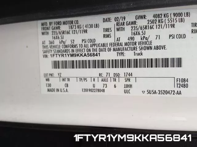 1FTYR1YM9KKA56841 фото 2