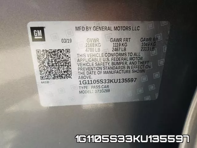1G1105S33KU135597 фото 2