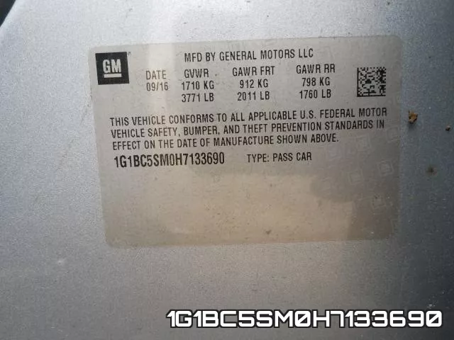 1G1BC5SM0H7133690 фото 2