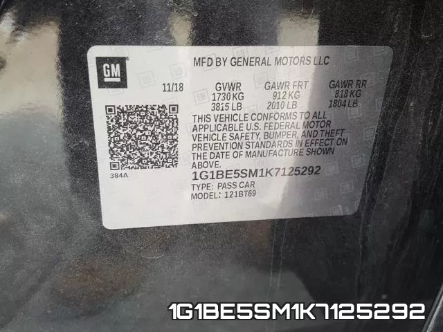 1G1BE5SM1K7125292 фото 2