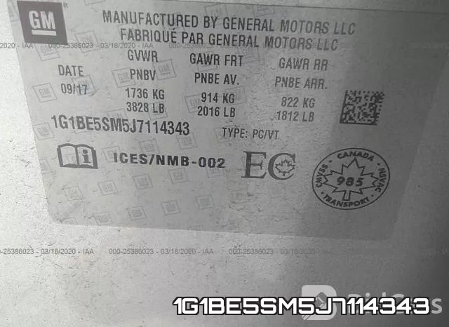 1G1BE5SM5J7114343 фото 10