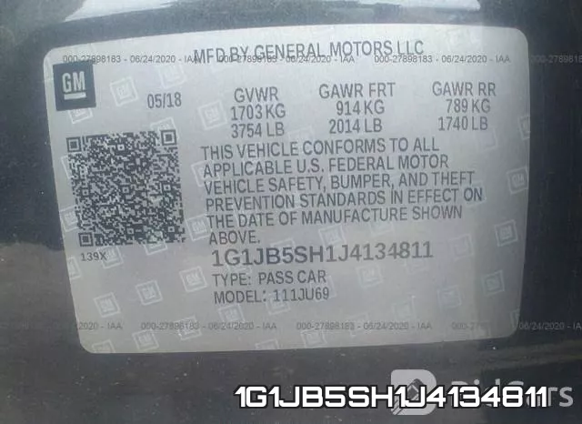 1G1JB5SH1J4134811 фото 10