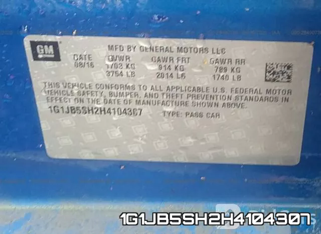 1G1JB5SH2H4104307 фото 10