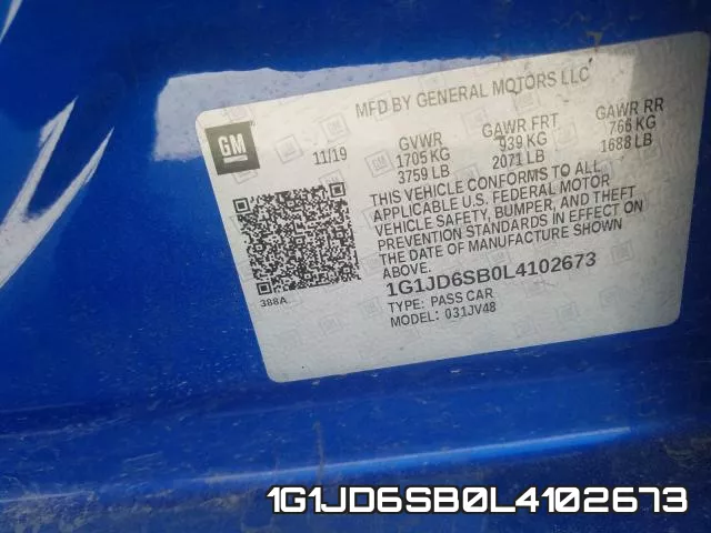 1G1JD6SB0L4102673 фото 2