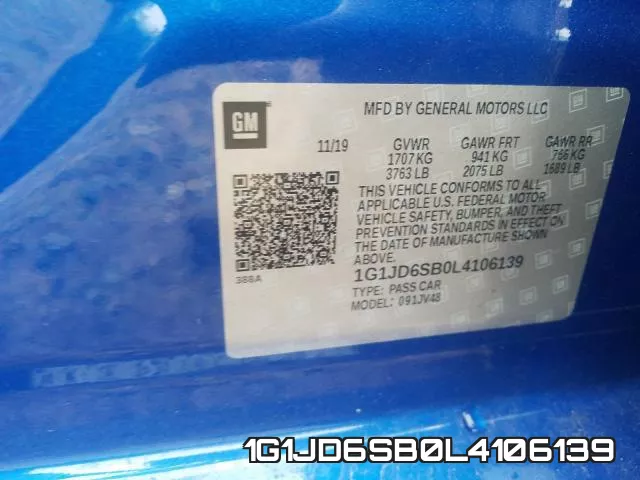 1G1JD6SB0L4106139 фото 2