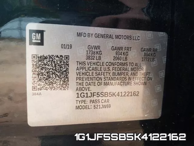 1G1JF5SB5K4122162 фото 2