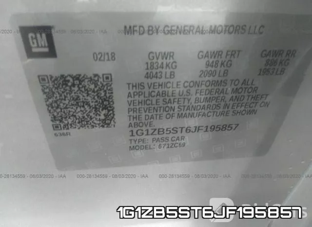 1G1ZB5ST6JF195857 фото 10