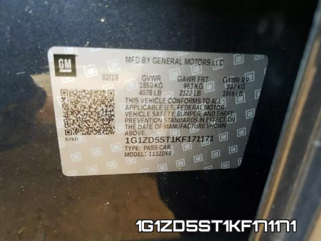 1G1ZD5ST1KF171171 фото 2