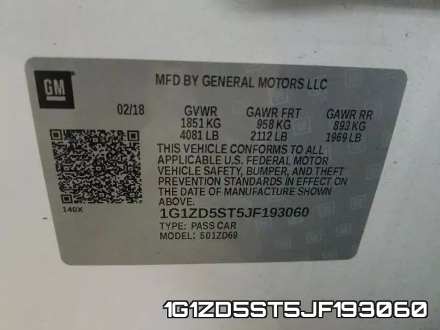 1G1ZD5ST5JF193060 фото 2