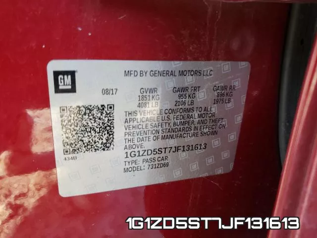 1G1ZD5ST7JF131613 фото 2