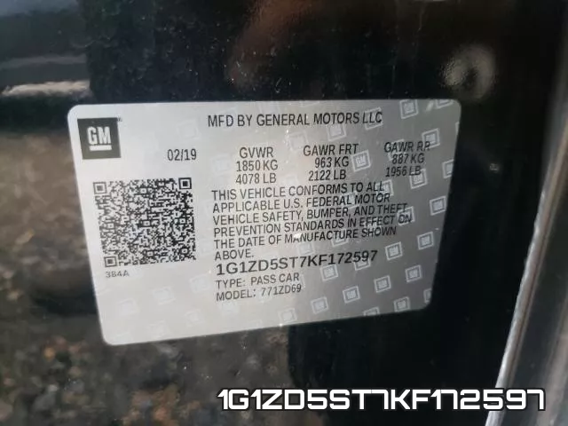 1G1ZD5ST7KF172597 фото 2