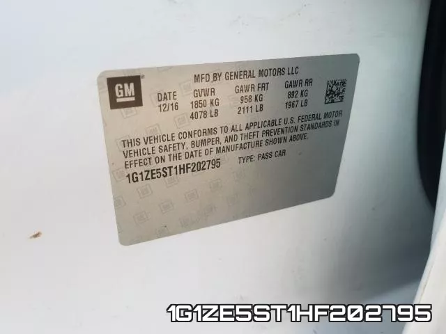 1G1ZE5ST1HF202795 фото 2