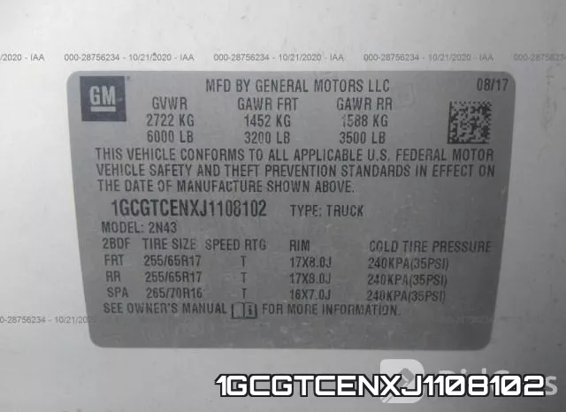 1GCGTCENXJ1108102 фото 10