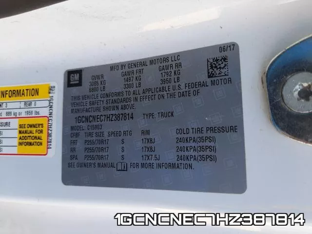 1GCNCNEC7HZ387814 фото 2