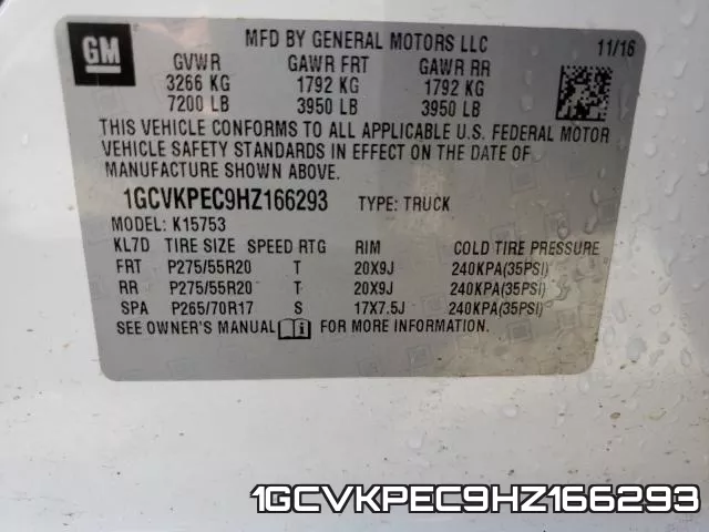 1GCVKPEC9HZ166293 фото 2