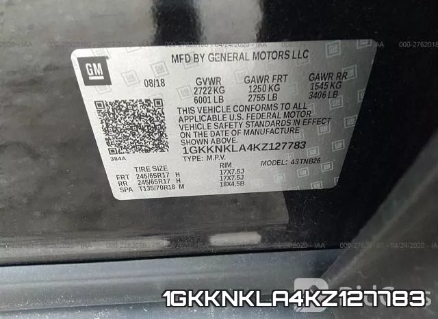 1GKKNKLA4KZ127783 фото 10