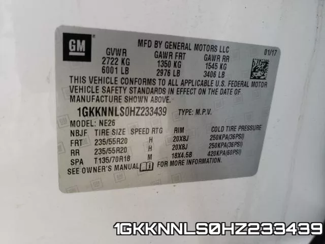 1GKKNNLS0HZ233439 фото 2