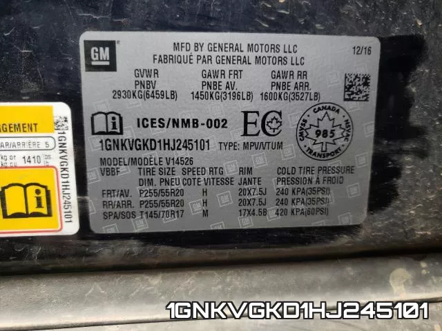 1GNKVGKD1HJ245101 фото 2