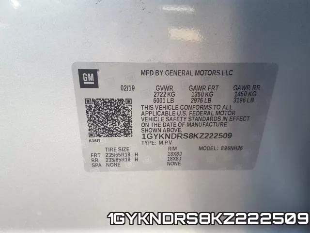 1GYKNDRS8KZ222509 фото 2