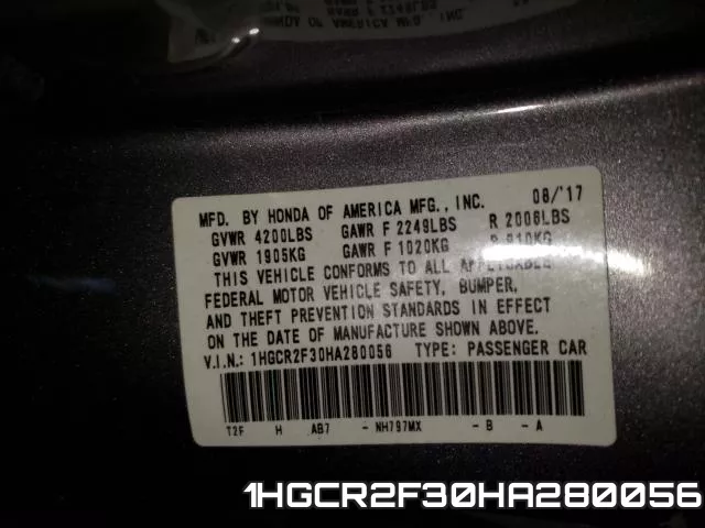 1HGCR2F30HA280056 фото 2