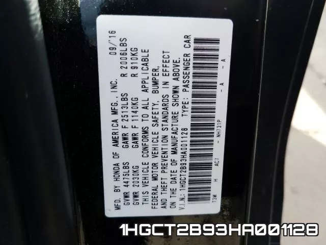 1HGCT2B93HA001128 фото 2