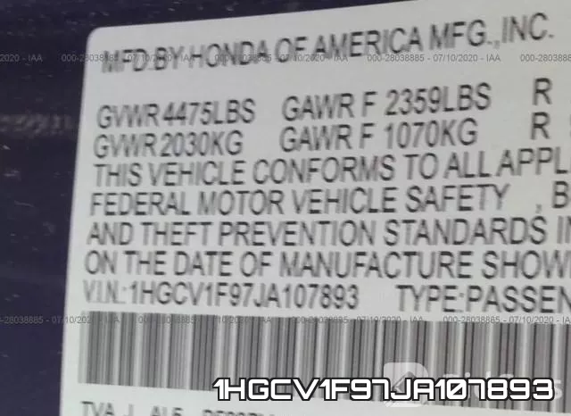 1HGCV1F97JA107893 фото 10