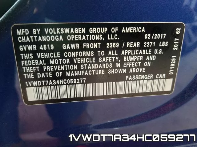 1VWDT7A34HC059277 фото 2