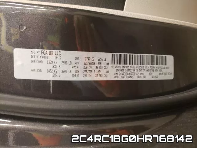 2C4RC1BG0HR768142 фото 2