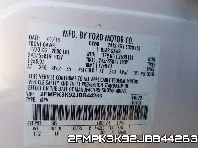 2FMPK3K92JBB44263 фото 2
