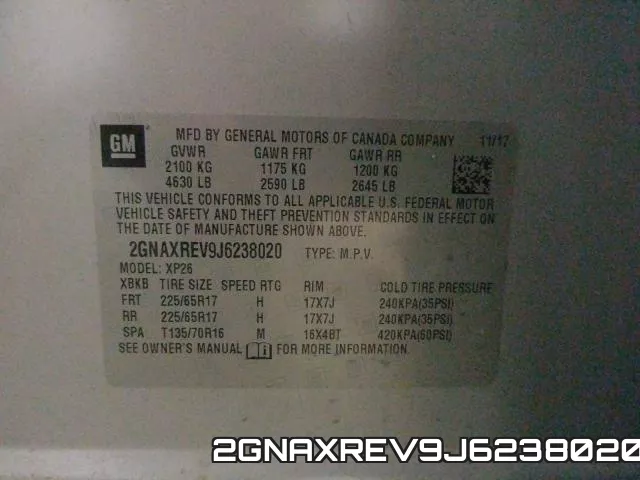 2GNAXREV9J6238020 фото 2