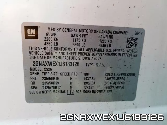 2GNAXWEX1J6183126 фото 2