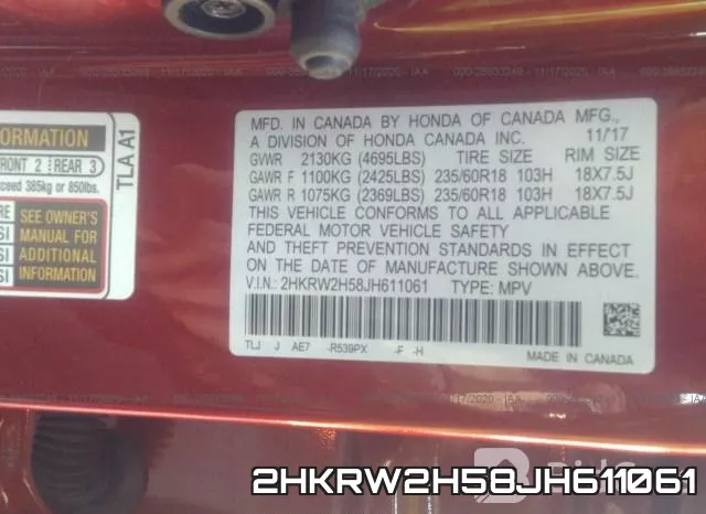 2HKRW2H58JH611061 фото 10