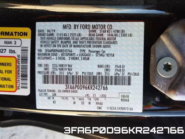 3FA6P0D96KR242766 фото 2