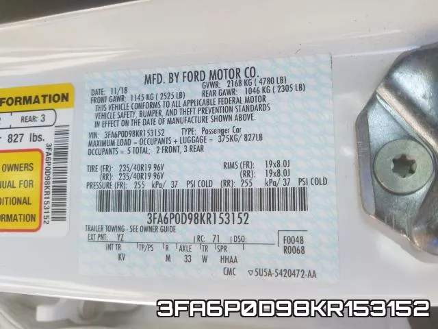 3FA6P0D98KR153152 фото 2