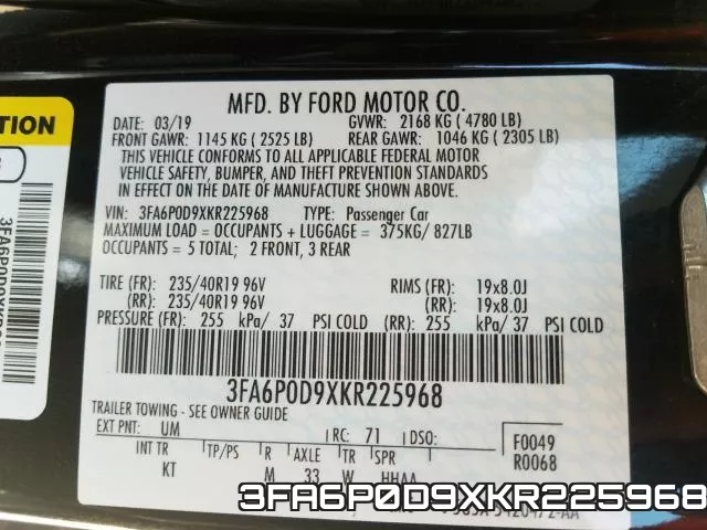 3FA6P0D9XKR225968 фото 2
