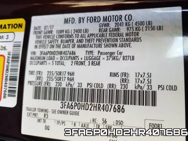 3FA6P0HD2HR407686 фото 2