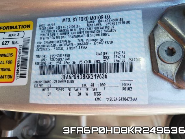 3FA6P0HD8KR249636 фото 2