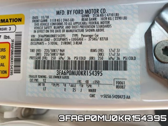 3FA6P0MU0KR154395 фото 2