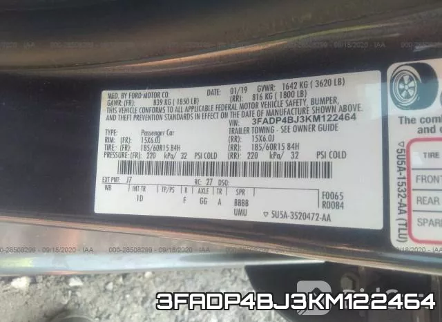 3FADP4BJ3KM122464 фото 10
