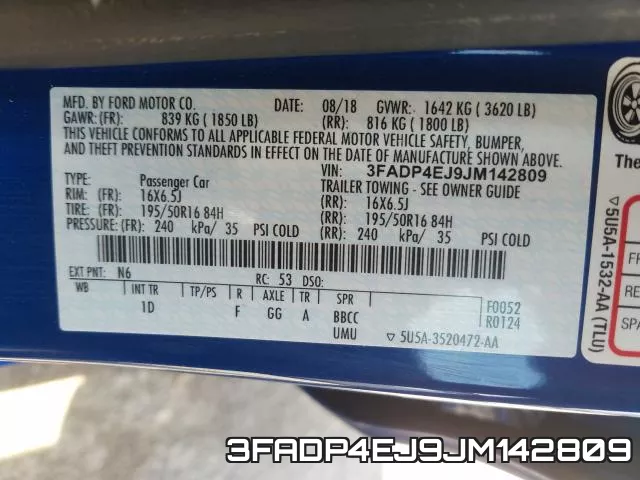 3FADP4EJ9JM142809 фото 2