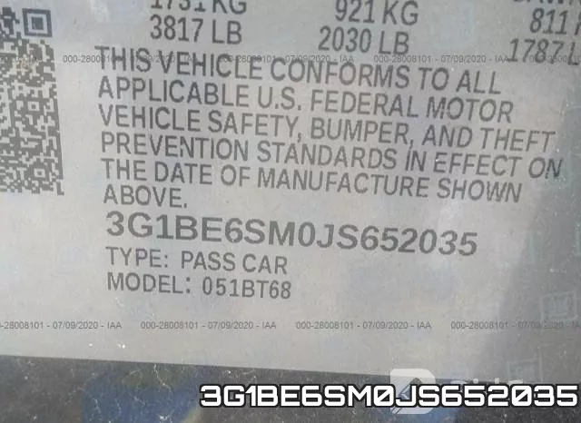 3G1BE6SM0JS652035 фото 10