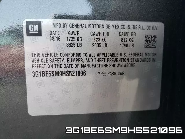 3G1BE6SM9HS521096 фото 2